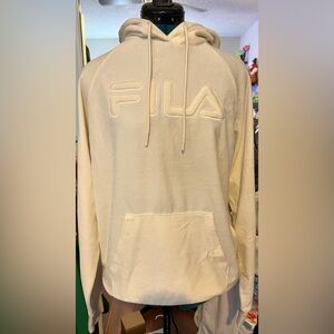 FILA Women's Cream Velvet Hoodie Size M